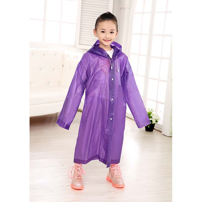 Kids Plain Lightweight Raincoat