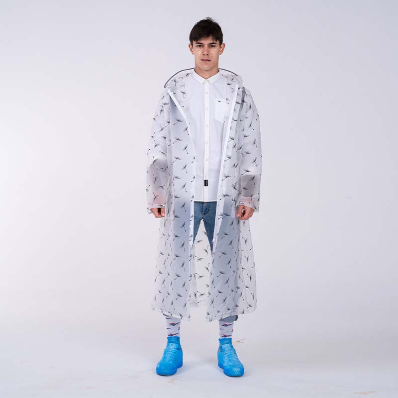 Thickened Dandelion Print Raincoat