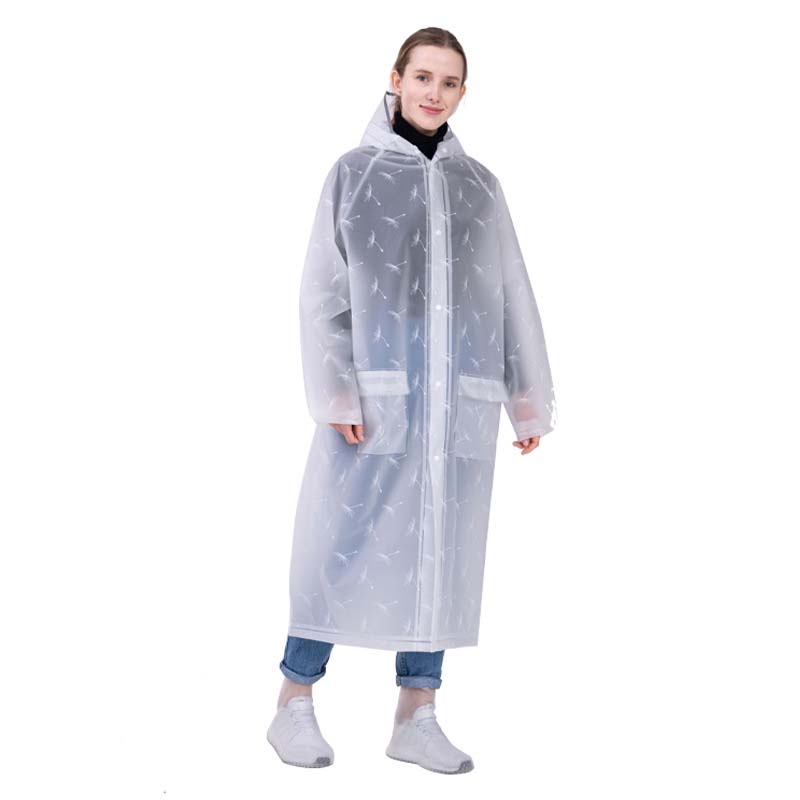 Thickened Dandelion Print Raincoat