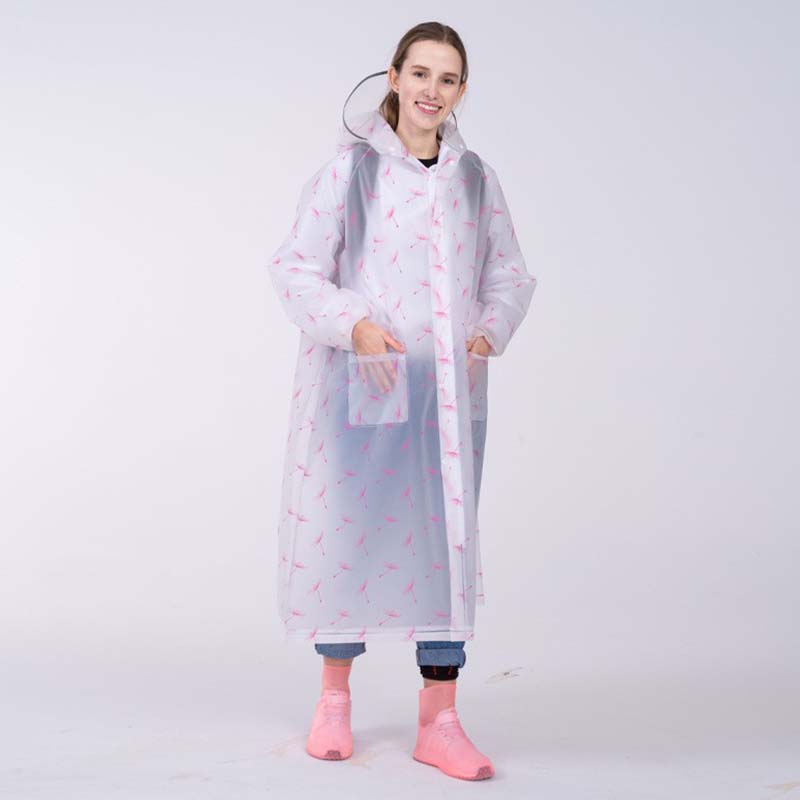 Thickened Dandelion Print Raincoat