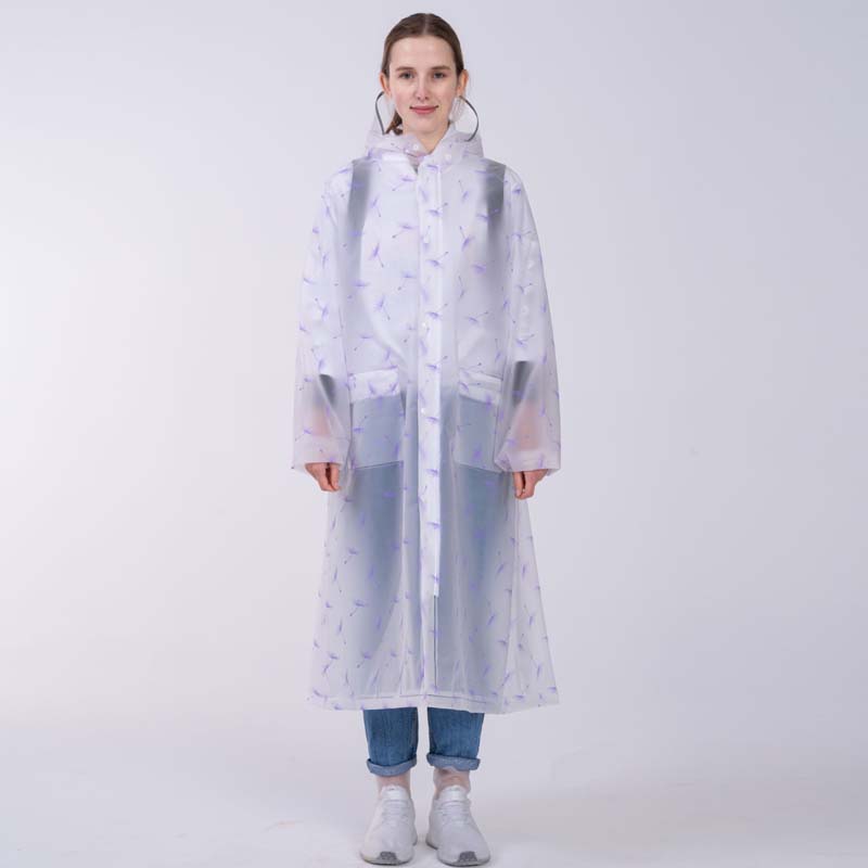 Thickened Dandelion Print Raincoat