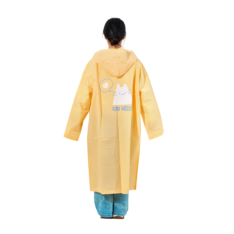 Embossed Eco-Friendly Long Raincoat