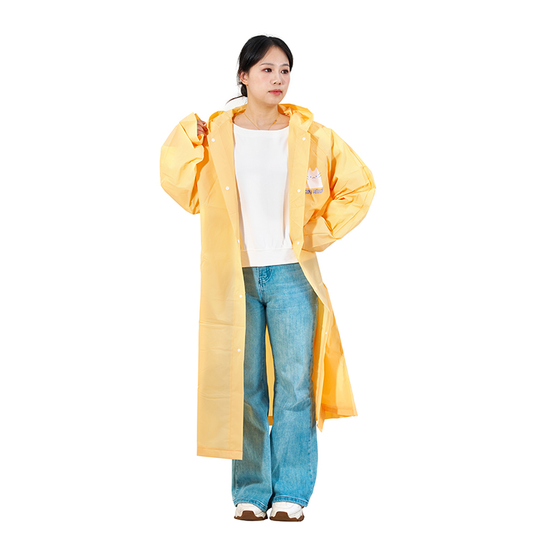 Embossed Eco-Friendly Long Raincoat