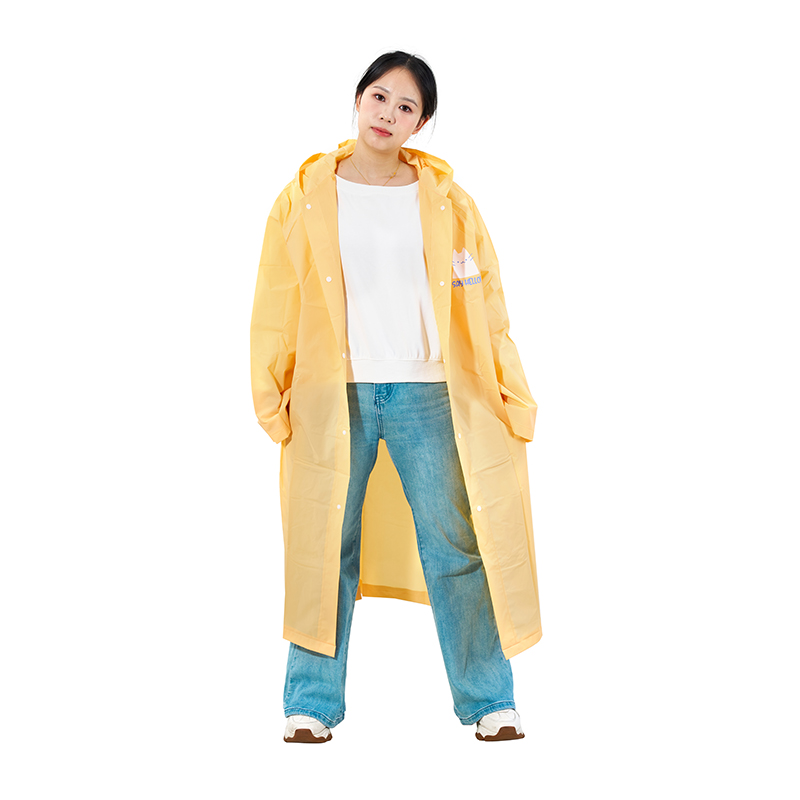 Embossed Eco-Friendly Long Raincoat